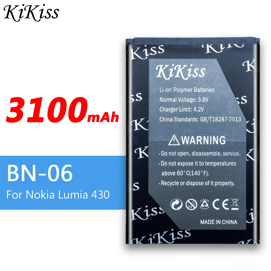 3100 мА/ч большая мощность батареи BN 06 чехлы книжки для телефонов Microsoft Nokia Lumia 430
