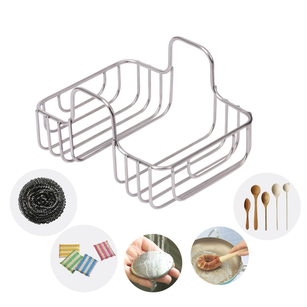 Кухня стеллаж для хранения Нержавеющая сталь 2-сторонний умывальник нержавеющей