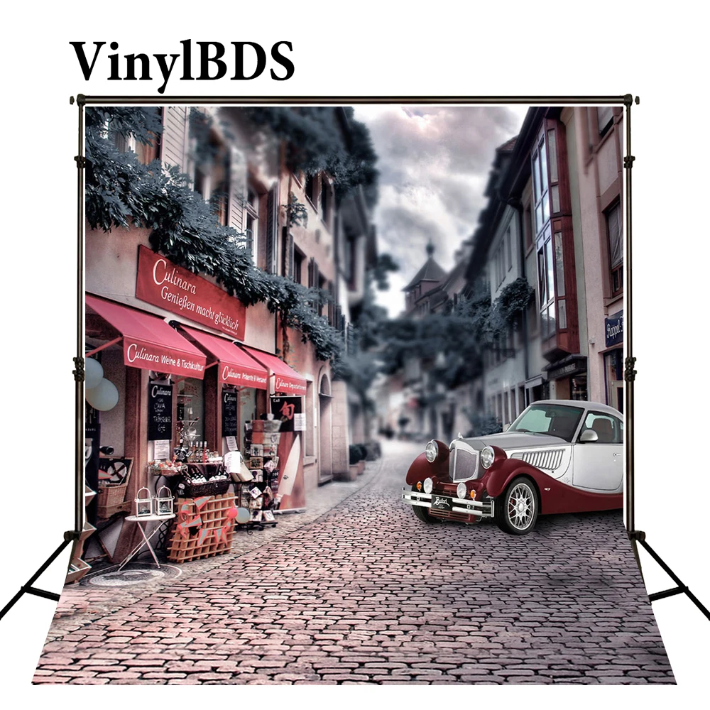 Винтажный фон для студийной фотосъемки с изображением старинных улиц|street