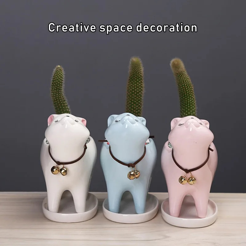 

Cute Cat Gardening Flower Pots Ceramic Flower Pots Cactus Succulent Flower Pots Personalized Cartoon Ornaments