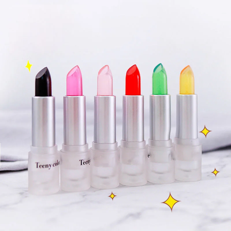 6 цветов бальзам для губ желе в форме куба яркий увлажняющий прозрачный Косметика