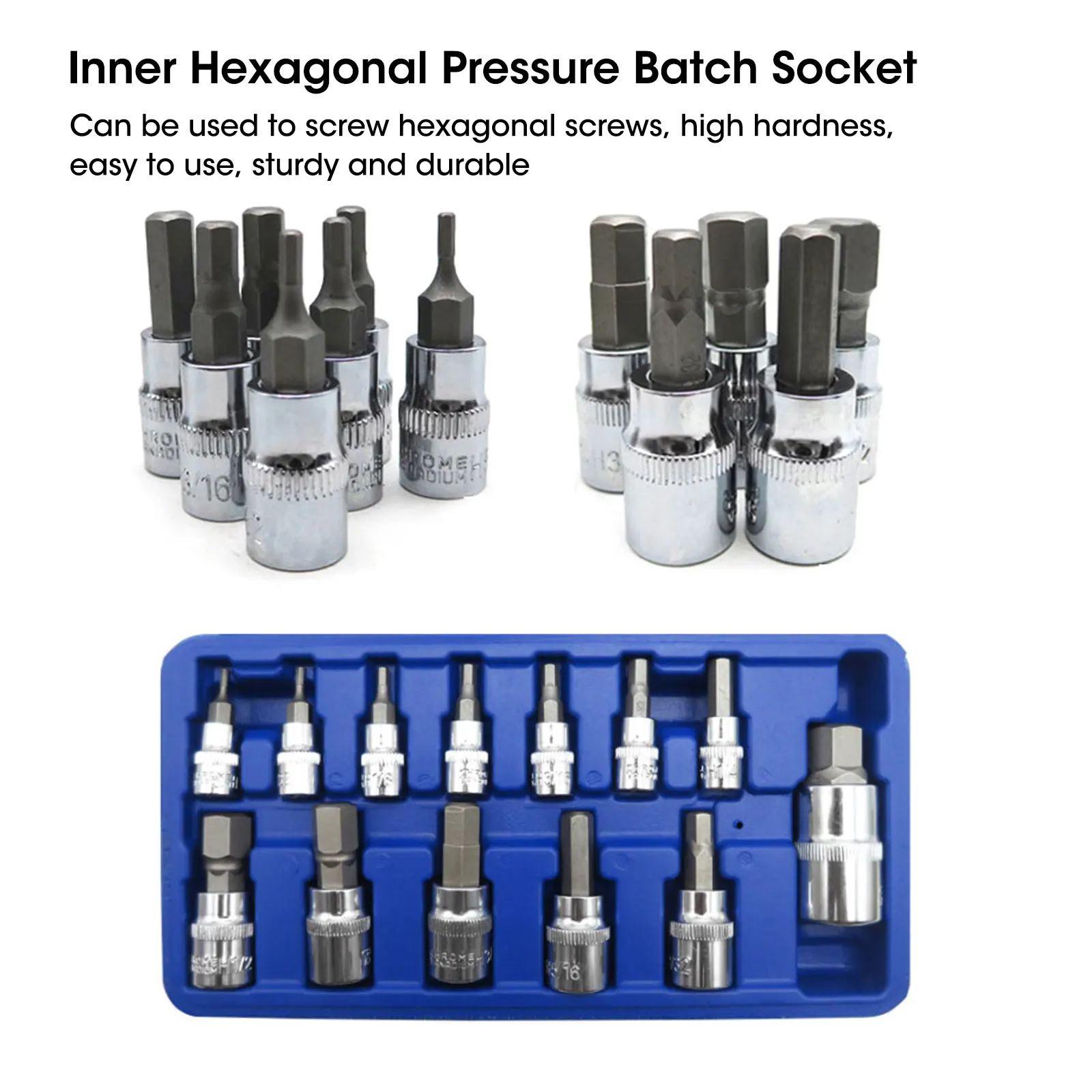 

13 Pcs/set Metric Internal Hexagonal Ratchet Wrenches 1/4" 3/8" 1/2" 6-angle Outside And Inside Fast Ratcheting Screwdriver