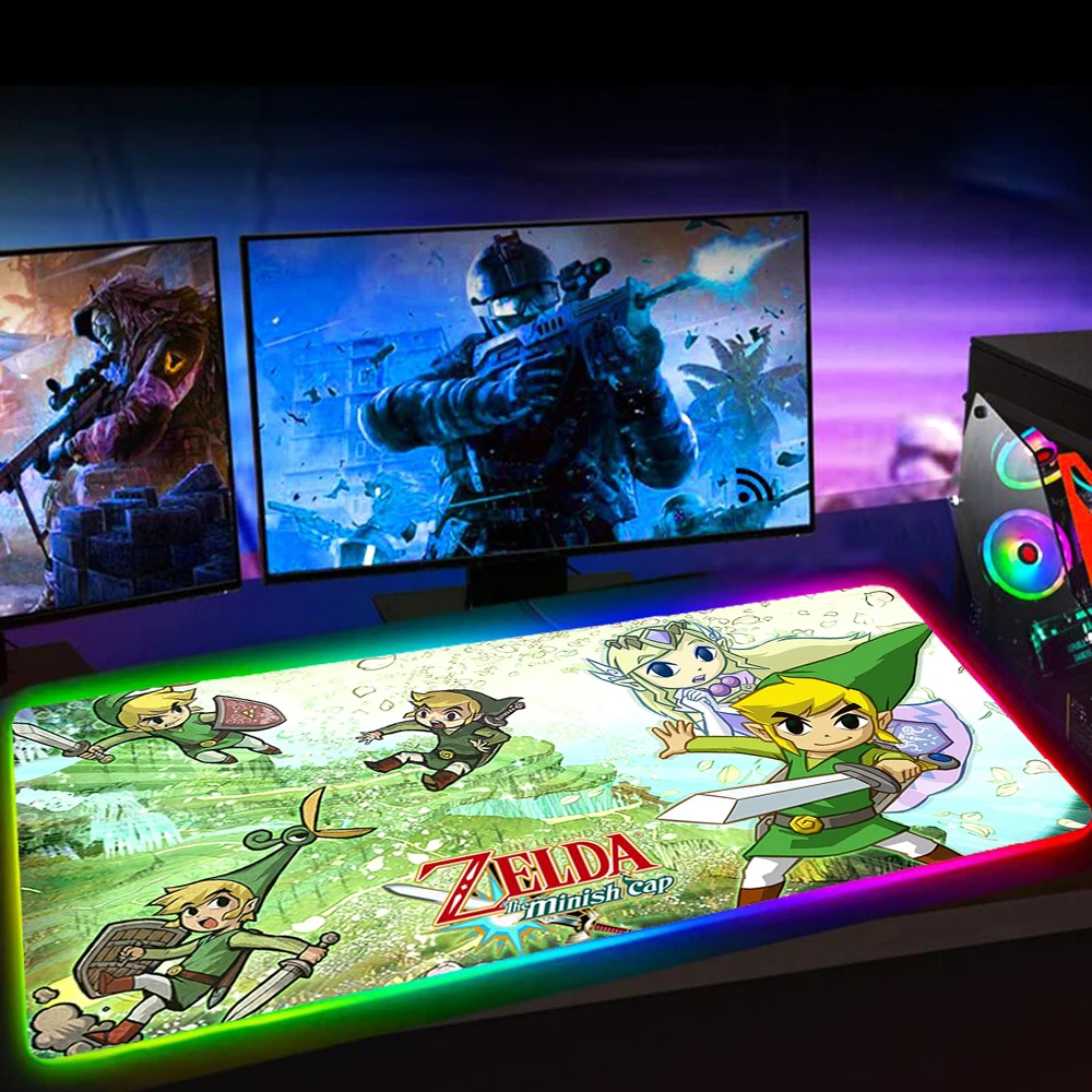 rgb led xxl mousepad zelda mause pad gaming accessiores mouse pad 35x60cm keyboard mat 90x40 podkladka pod mysz tapis de souris free global shipping
