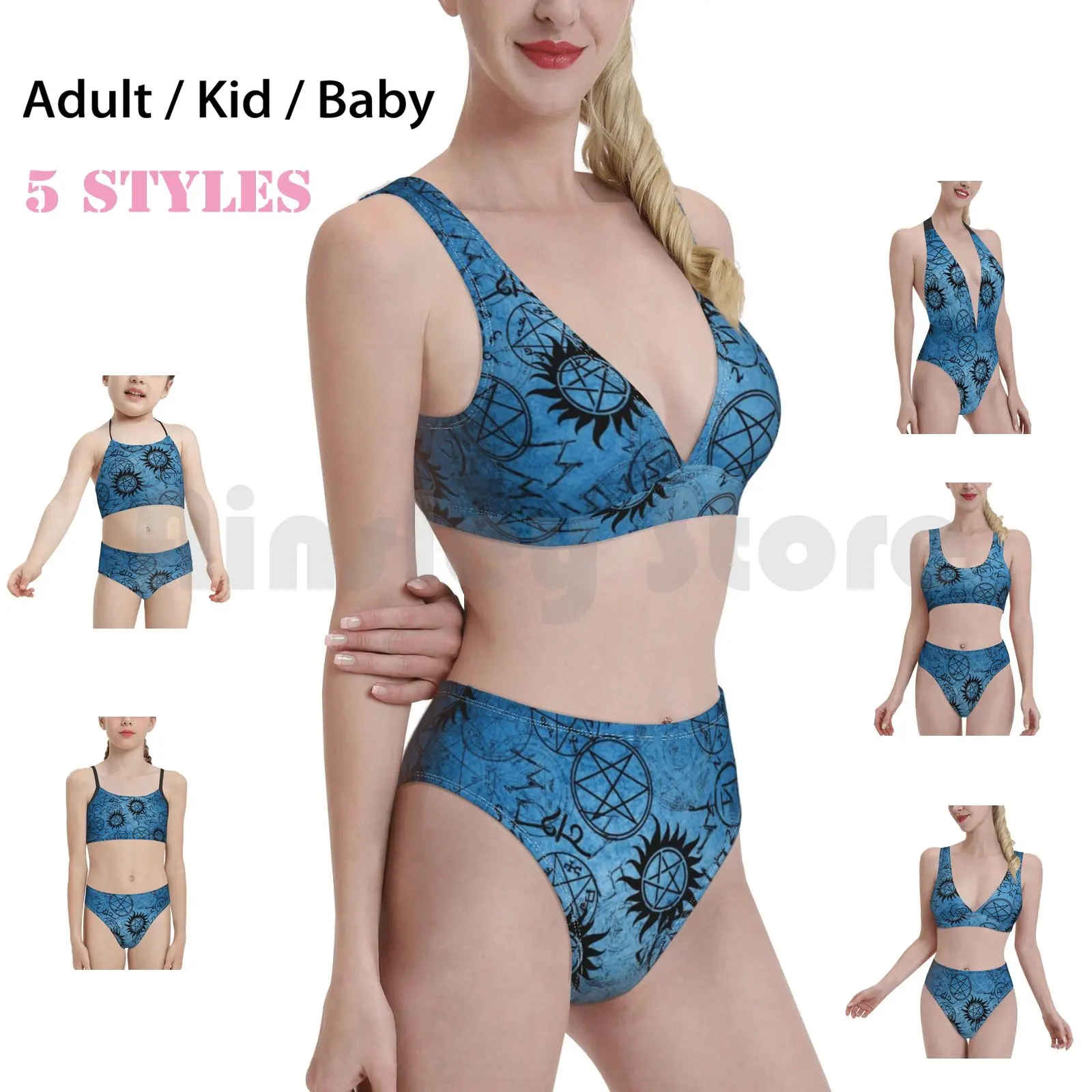 

Supernatural Blue Swimsuit Bikini Padded High Waist Supernatural Spn Family Dean Sam Cas Castile Winchester Love Good