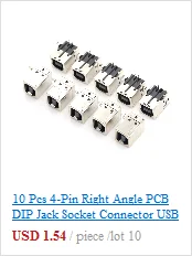 10 шт. Micro USB порт Sockect штекер для женщин Mini USB разъем спереди 2 фута 5 PIN 90 градусов Micro USB разъем для телефона