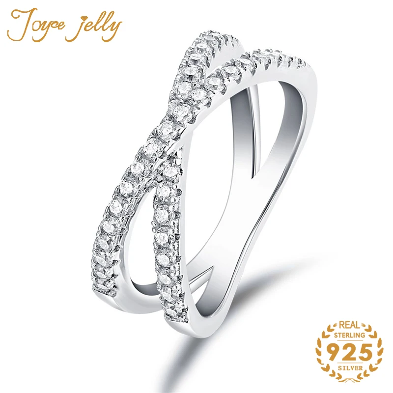

JoyceJelly Модные женские кольца 925 стерлингового серебра свадебное ювелирное изделие, кольцо, для женщин, перекресная с надписью «х» кольцо Уни...