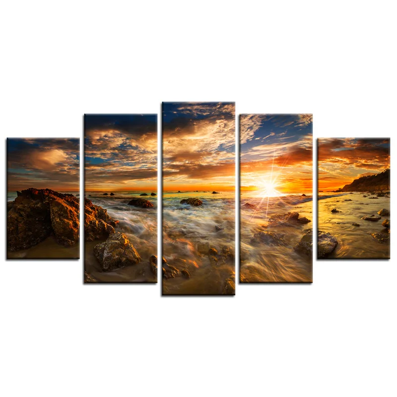 

Landscape Canvas Print Paintings Sunset on The Ocean Poster Morden Wall Art Pictures on Canvas Living Room Office Home Decor