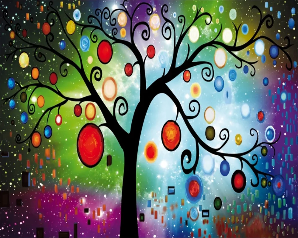 3d фотообои на заказ с изображением семи радужных ТВ фон для стены цветной резной