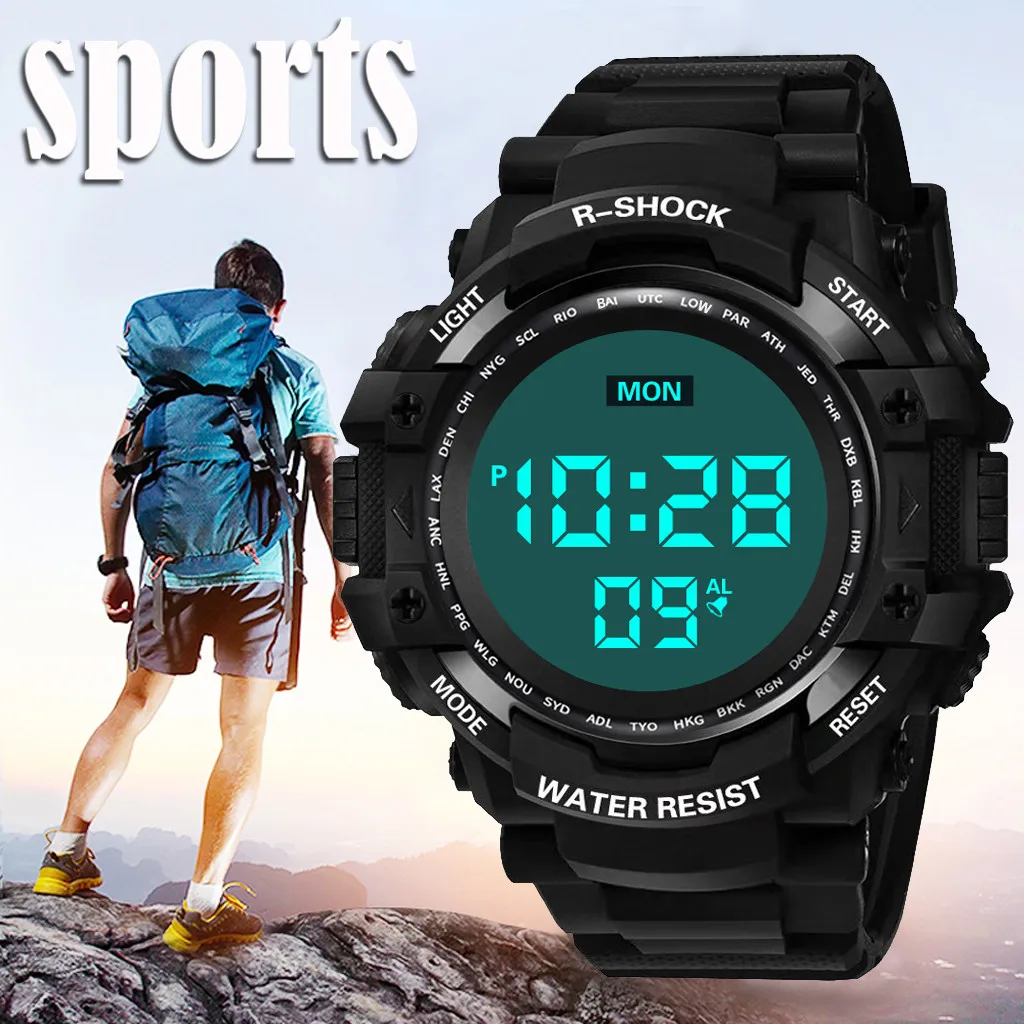 

Luxury Men Analog Digital Military Sport Waterproof Wrist Watch Sport Timing Led Watch Intelligent Electronic Watch Montre Homm