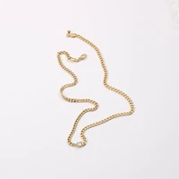 high end gold finish zirconia cuban chain necklace
