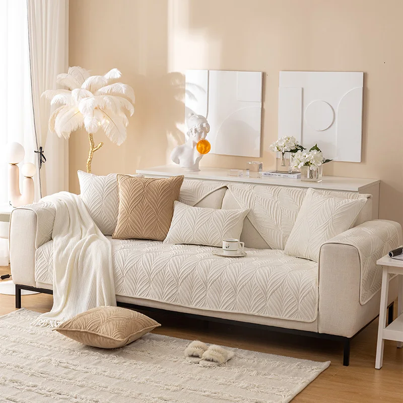 

1/2/3/4 Бархатный Чехол для дивана, чехол для подушки, утолщенный квадратный однотонный мягкий эластичный чехол для дивана, функциональный защ...