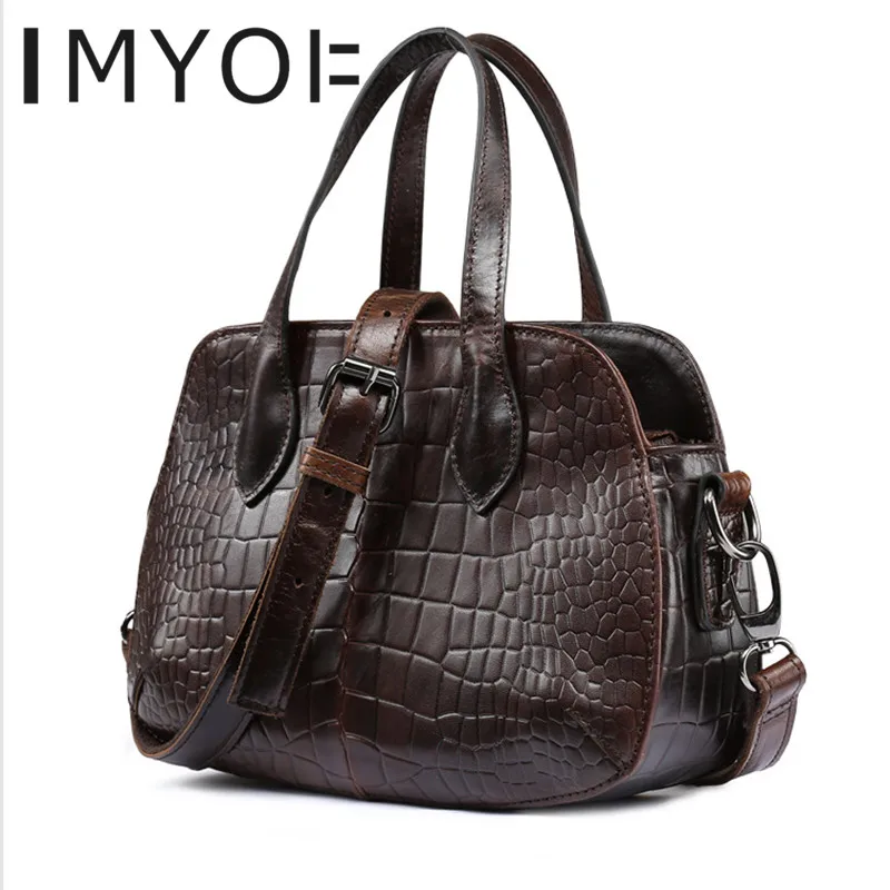 Женские сумки из натуральной кожи с крокодиловым узором женские вместительные