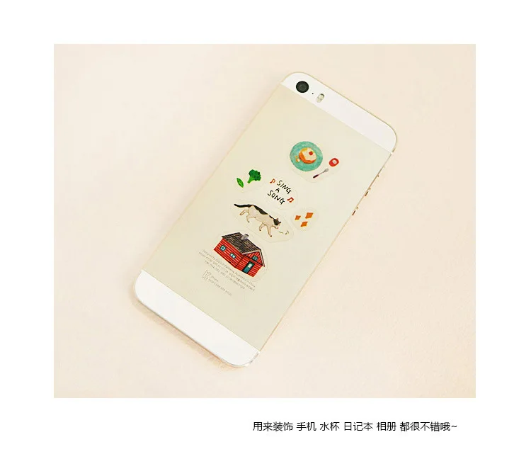 Cartoon Transparent Stationery Stickers PVC Cute Diary Booklet Decoration Scrap Book Korea Happy Life Everyday Planner Sticker | Канцтовары