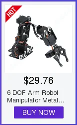 Arduino Robot 6 dof, Алюминиевый зажим коготь монтажный комплект Механическая Роботизированная рука и сервоприводы Металл сервопривод Рог-серебро скидка 20