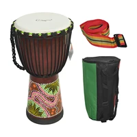 camwood 81012 inch wooden african drum djembe percussion musical instrument mahogany materia with colorful patterns
