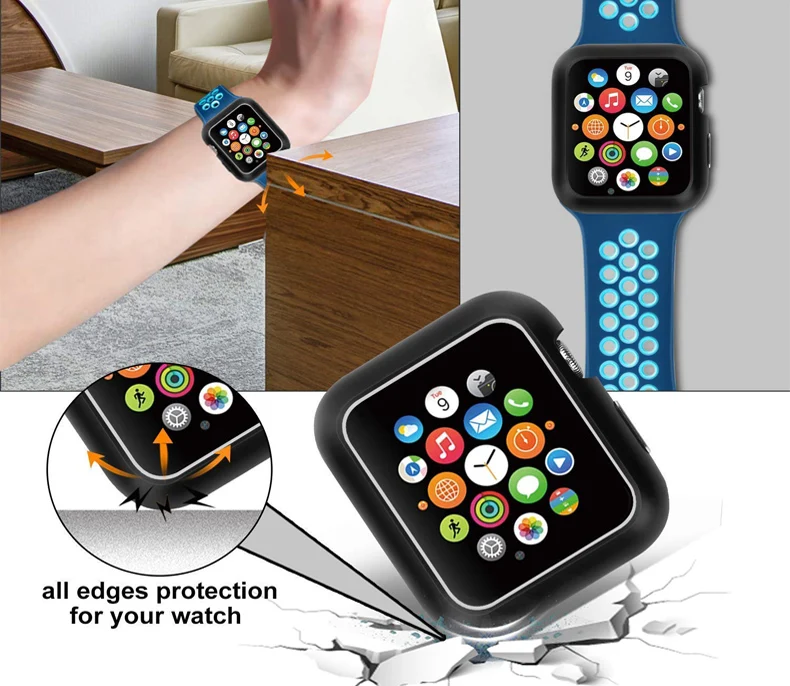 Металлические часы чехол для apple watch 38/40 мм 42 44 мм Защитная крышка бампера отделка Алюминий сплав Frame watch series 5/4/3/2/1