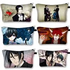 Косметичка в стиле аниме черный Батлер, водонепроницаемая косметичка с принтом, сумка для хранения косметики в стиле аниме для косплея, чехол для косметики для девочек, сумка для туалета