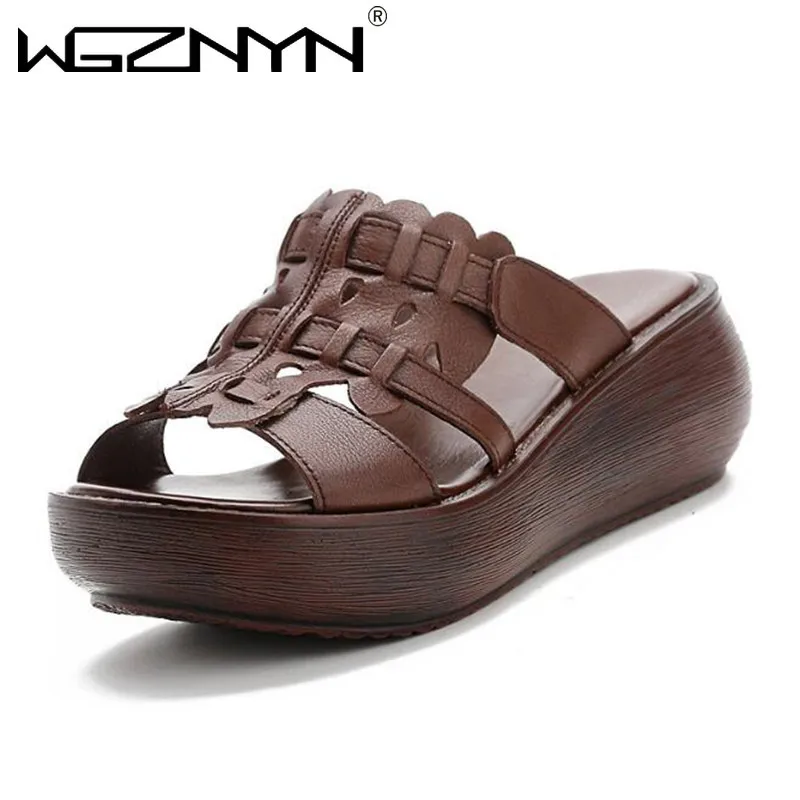 

Женские шлепанцы 2021, женские летние шлепанцы, женская обувь на танкетке, модная летняя обувь из натуральной искусственной кожи, шлепанцы на ...