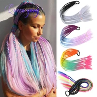 queenyang synthetic colorful braid braid ponytail braided wig braid elastic hair band braided hair band rubber band ponytail