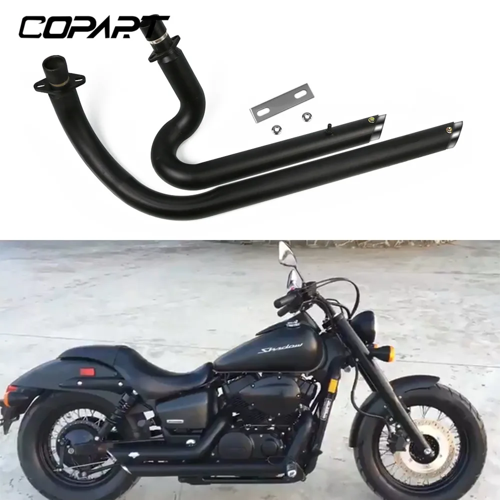 Глушитель выхлопной трубы со съемным глушителем для Honda Shadow VT750 VT 750 Spirit 750 Phantom 750 Aero VT750 хром черный