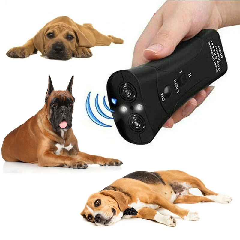 

LED Ultrasonic AntiBarking Device Ultrasonic Pet Dog Repeller Anti Barking Stop Bark Training Without Battery
