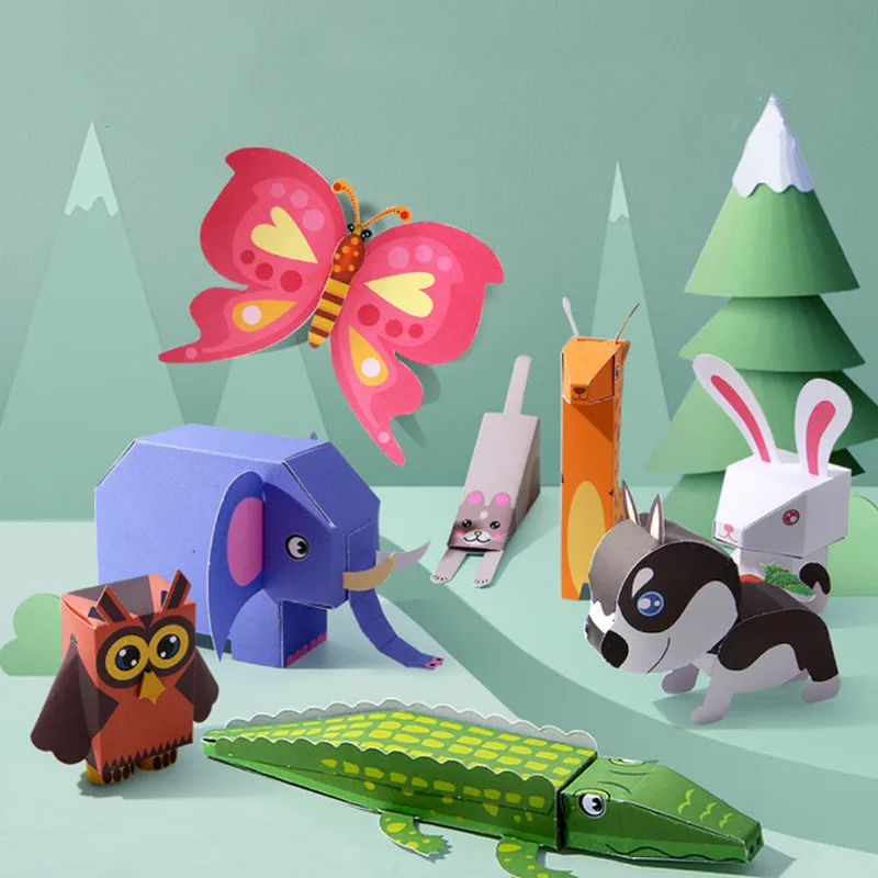 

Diy Handmade Three-dimensional Origami Children's Educational Toys Folding Shear Free Creative Animal Home Kindergarten Toys