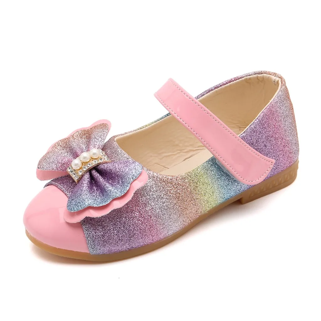 Kids Shoes For Girls Shoes Children Kids Casuals Shoe Baby Girl Pearl Bowknot Bling Single Princess Casual Shoes Zapatillas Nino