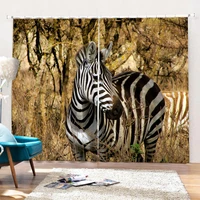 zebra curtains african animal wilderness pattern jungle mammal fashion boho graphic living room bedroom window drap