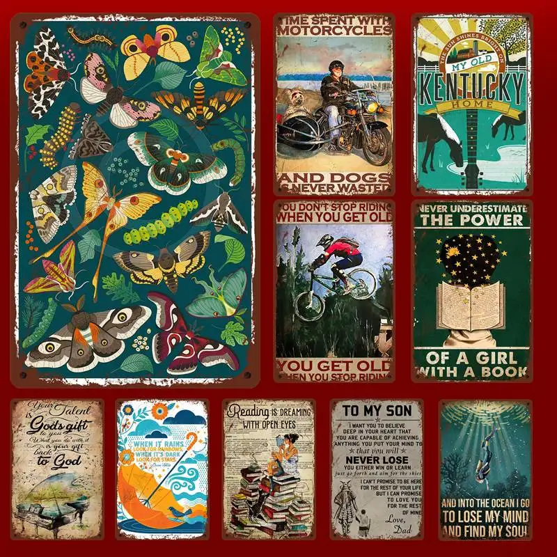

Scuba diving and into the ocean Father's day Mother's Metal Sign Garage Signs Coffee Wall Decor