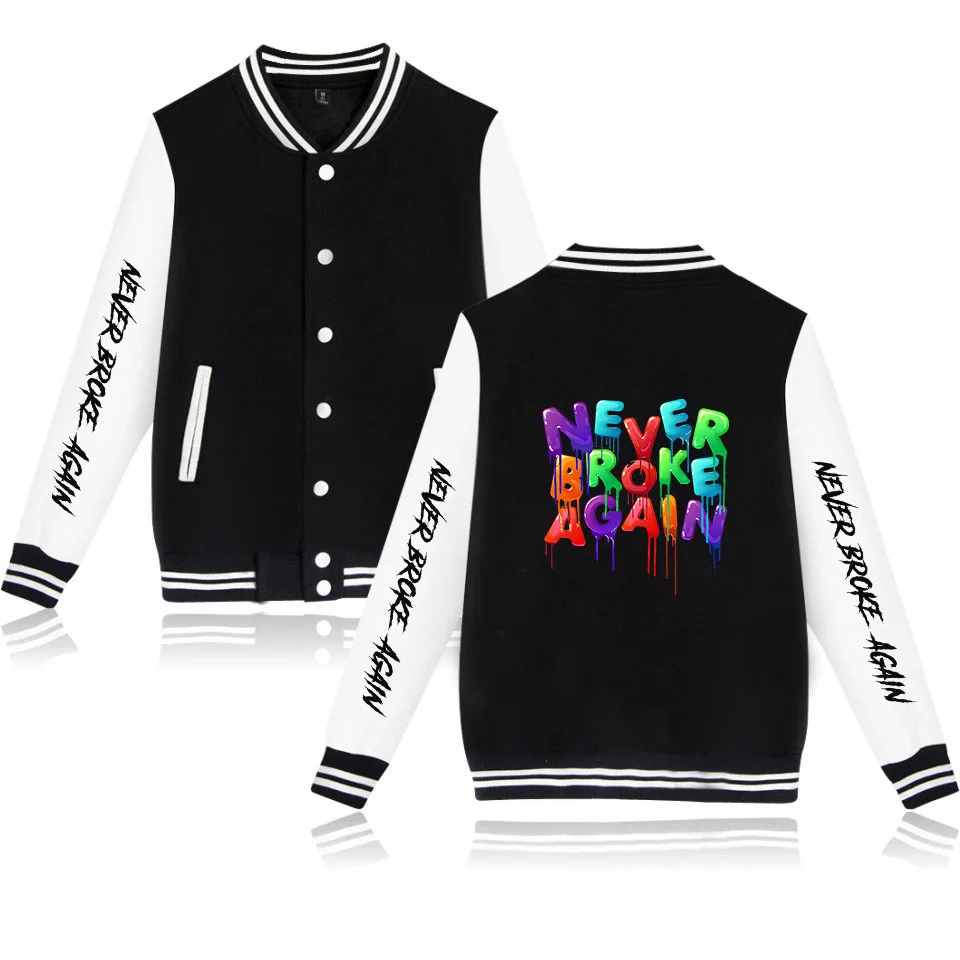 

Hip Hop Rap YoungBoy Never Broke Again Baseball Uniform Jacket Women/Mens Streetwear Long Sleeve Hoodie winter Sweatshirts tops