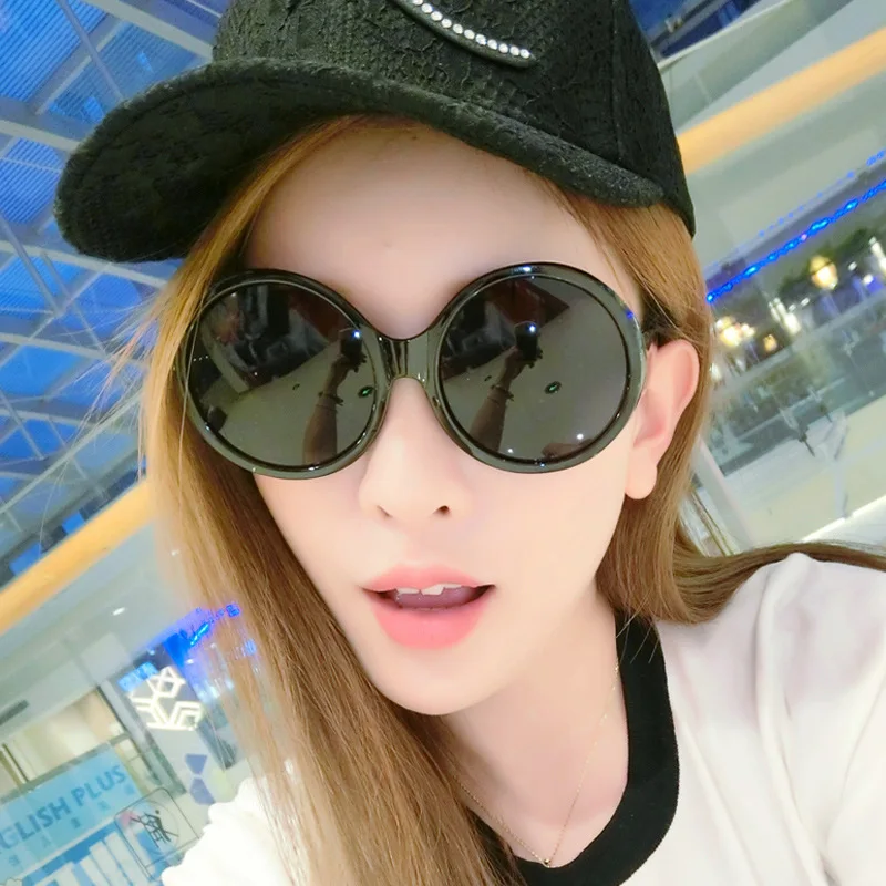 

Солнцезащитные очки женские, круглые, винтажные, большие, черные, 2020