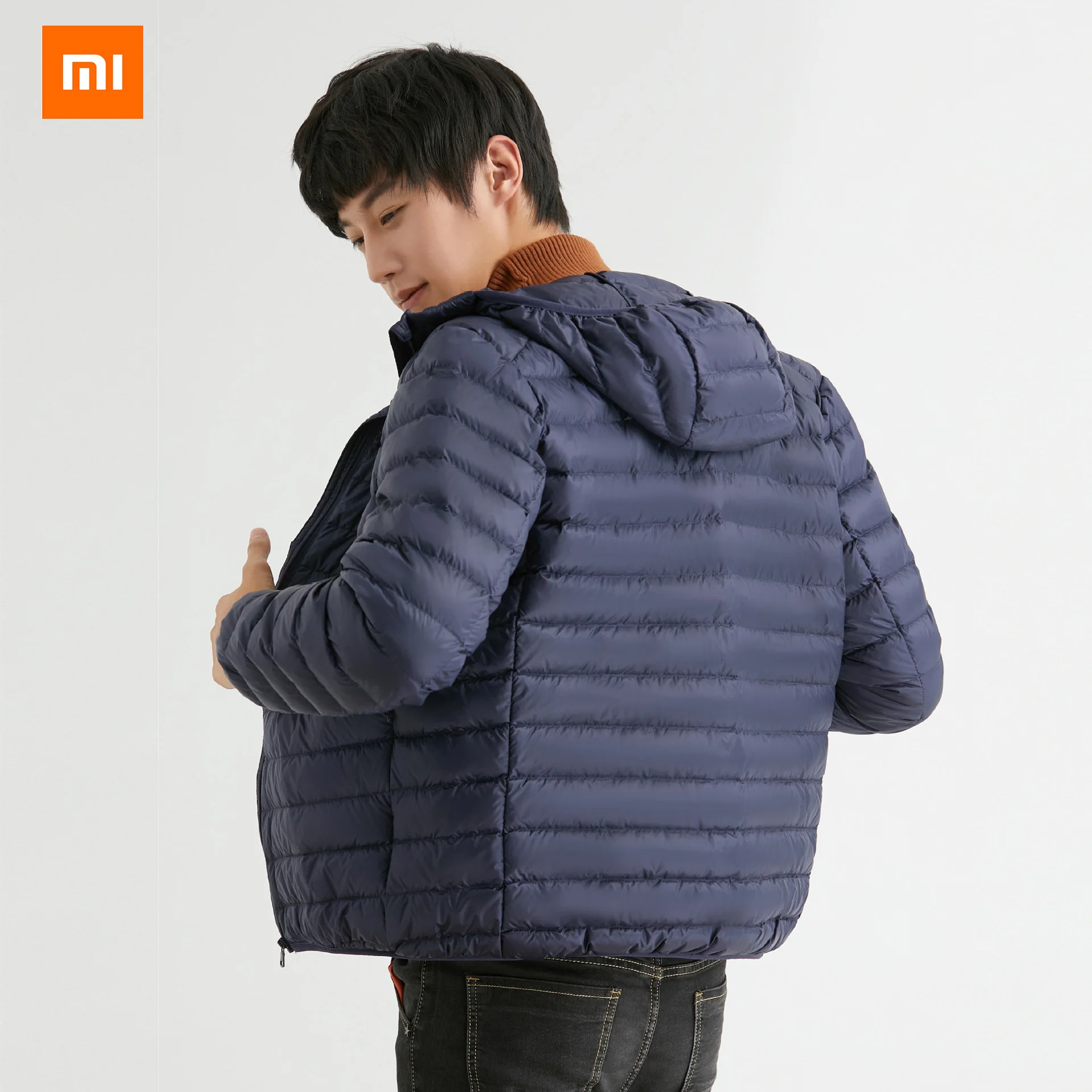 

Xiaomi Youpin 2021 men's 90 velvet lightweight down jacket men's hooded hooded winter jacket plus size men's