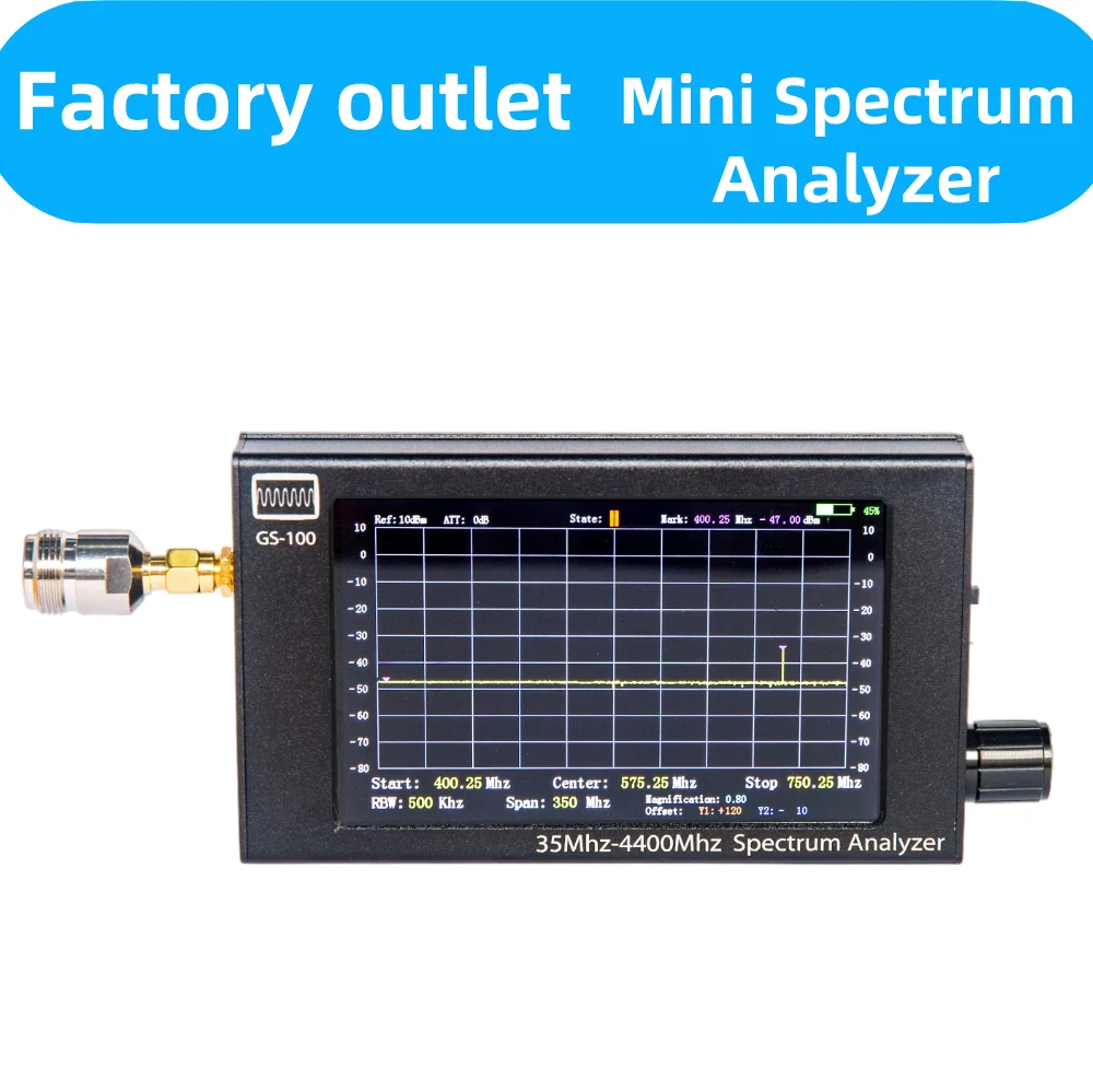 Frequency50 4400MHz 4 3 дюймов Портативный РФ портативный анализатор спектра проводник с