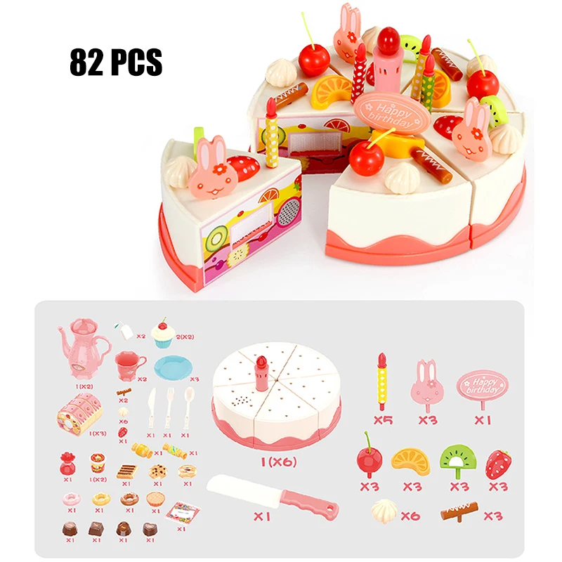 Новый DIY торт игрушка кухня еда ролевые игры резка торт День рождения игрушки развивающие игрушки для детей Прямая поставка от AliExpress RU&CIS NEW