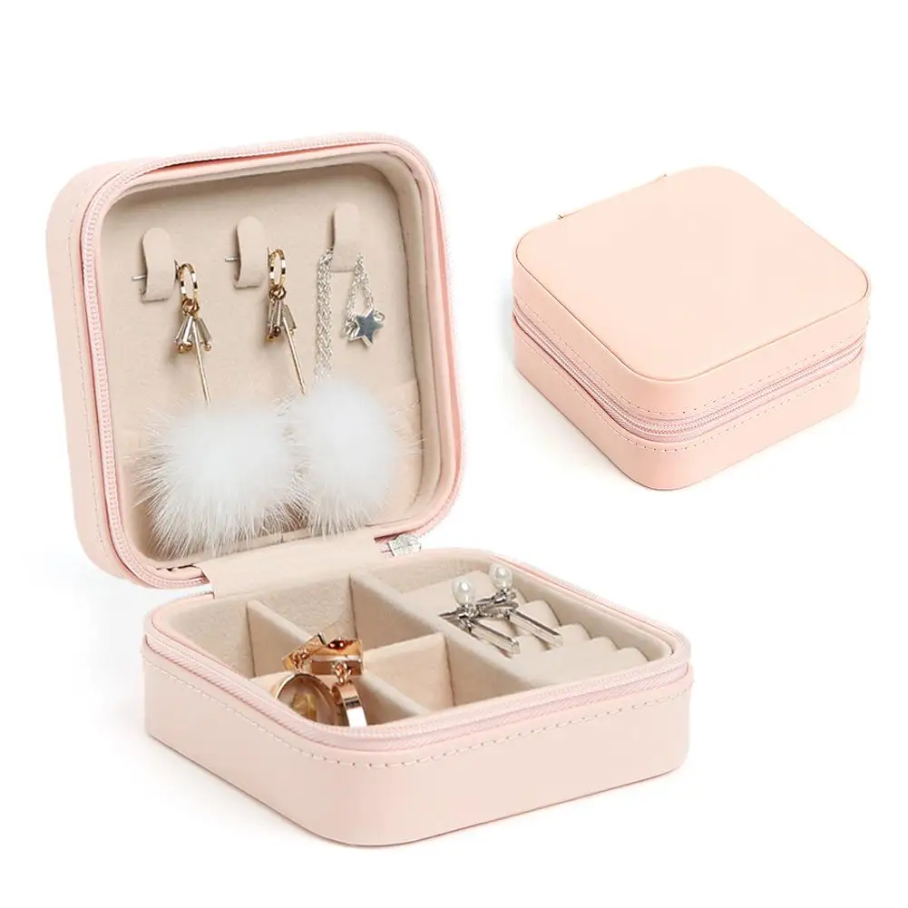 

PU Jewelry Box Travel Jewelry Case Boxes Jewelry Organizer Display Portable Earring Holder Leather Portable Storage Jewelers