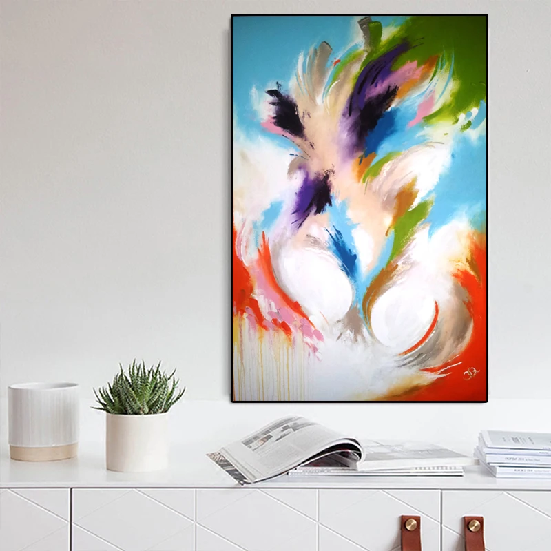 RELIABLI абстрактный принт цветные холщовые картины на стену для гостиной куадро