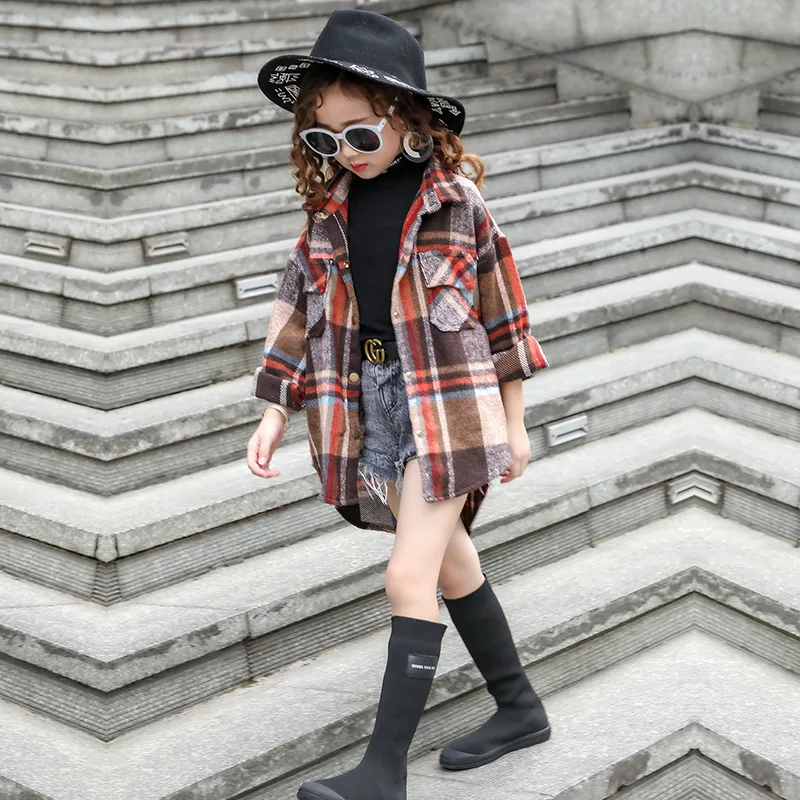 Модная клетчатая рубашка для малышей школьные рубашки с длинными рукавами