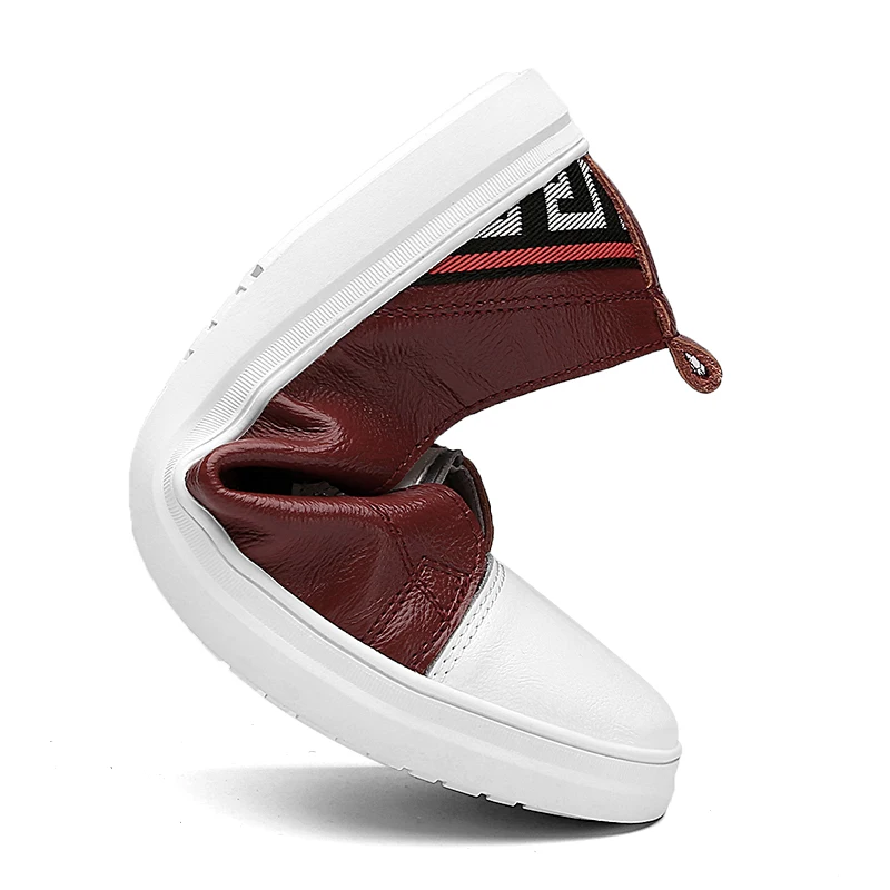 

Popular 2021 Leather Shoes For Male Slip-on Casual Shoes Adult Fashion Mens Flats Sneakers Luxury Brand Men Youth Casual Shoe