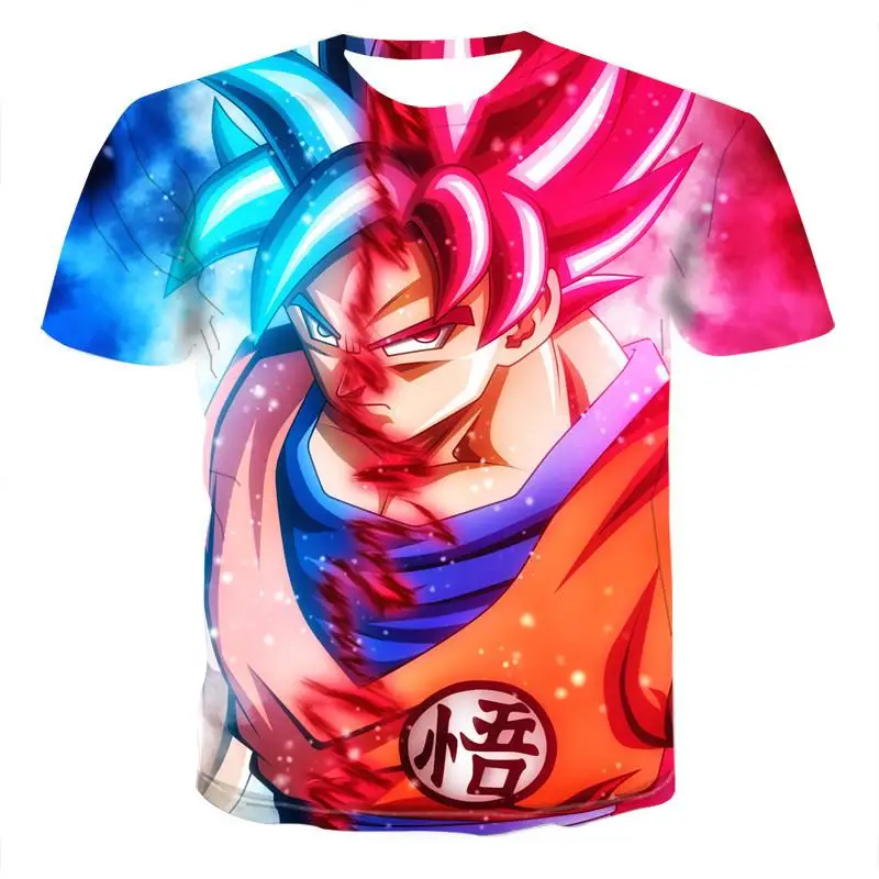 6XL 2020 Новый 3D печать Dragon Ball футболка Goku с короткими рукавами и круглым вырезом