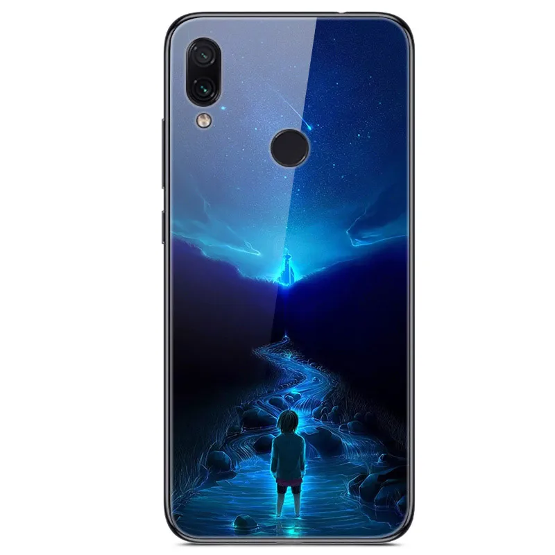 18 Для Xiaomi Redmi Note 7 Чехол из закаленного стекла твердая задняя крышка для Xiomi Redmi Note7 мягкий чехол для телефона бампер на Redmi Note 7 Pro - Цвет: 18