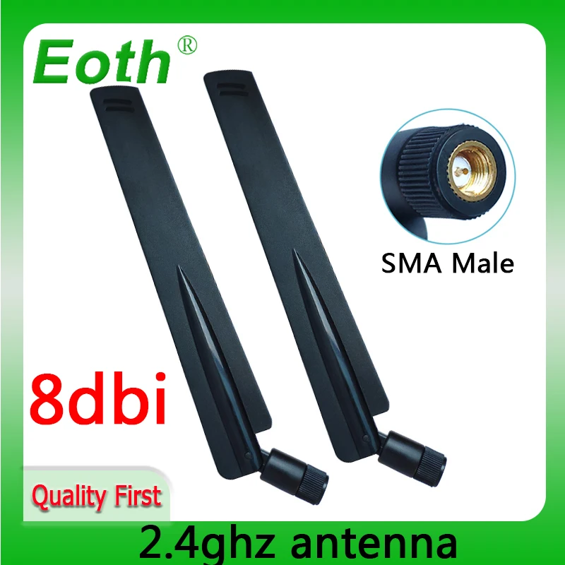 

EOTH 2,4g антенна 8dbi sma male wlan Wi-Fi 2,4 ГГц антенна pbx iot модуль маршрутизатор tp link сигнальный приемник антенна с высоким коэффициентом усиления