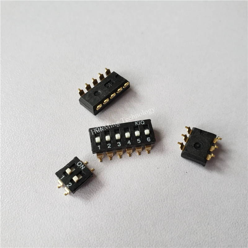 DIP переключатель Тумблеры 2 54 мм SMD 1P/2P/3P/4P/5P/6P/8P/10P черный Золотой штифт|Выключатели|