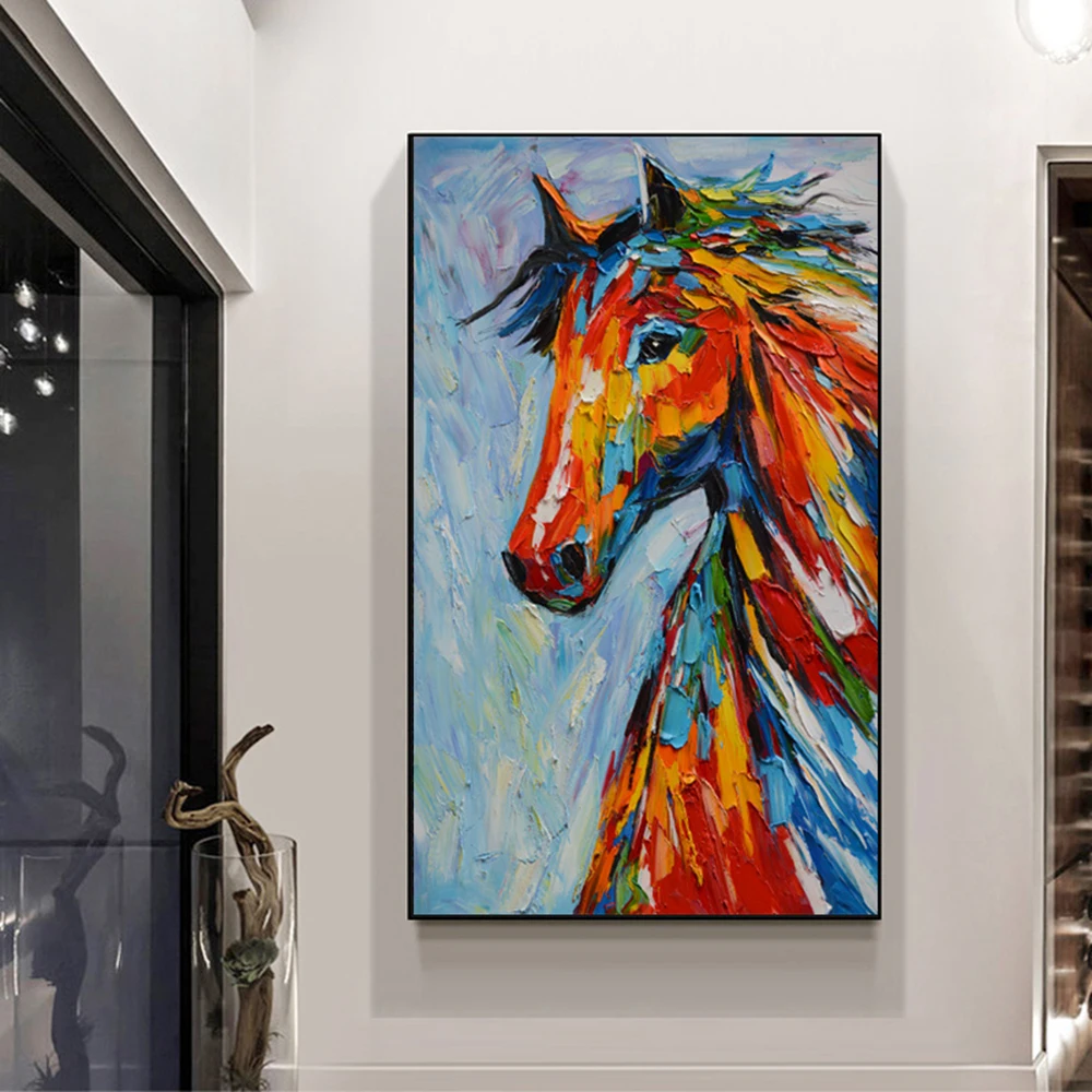 Картина маслом DDWW с изображением лошади настенная живопись на холсте животных
