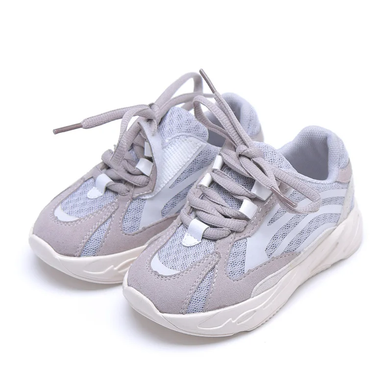 

Spring 2021 Boys Girls Lace-Up Reflective Sneakers for Baby Toddlers Kids wz Additional Velcro Children Trainers Running Shoes