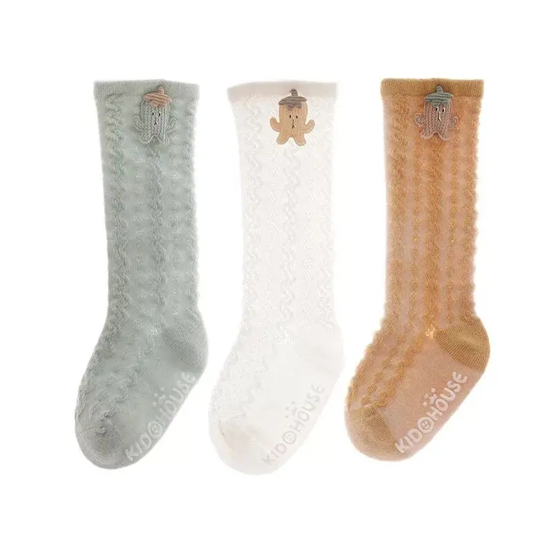 3 пары/Лот носки для маленьких девочек хлопковые сетчатые Дышащие с бантом