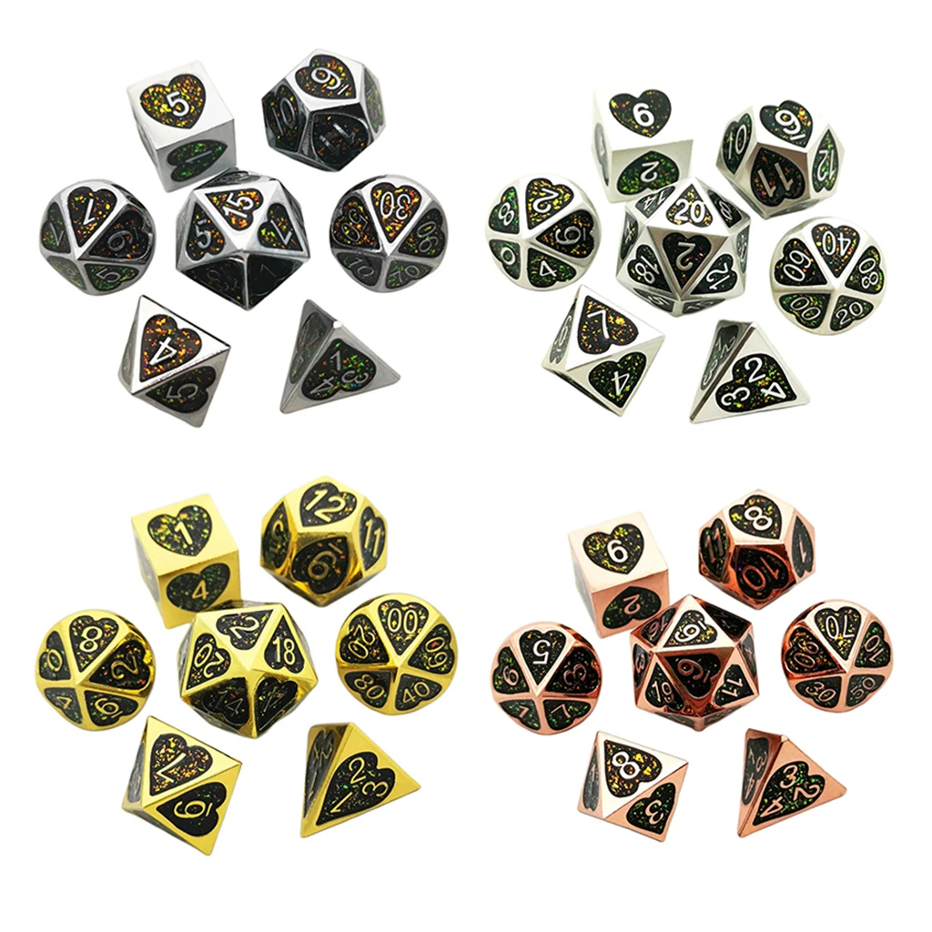 

Set of 7pcs Numeral Polyhedral Dice Set for TRPG Table Games Props Toys