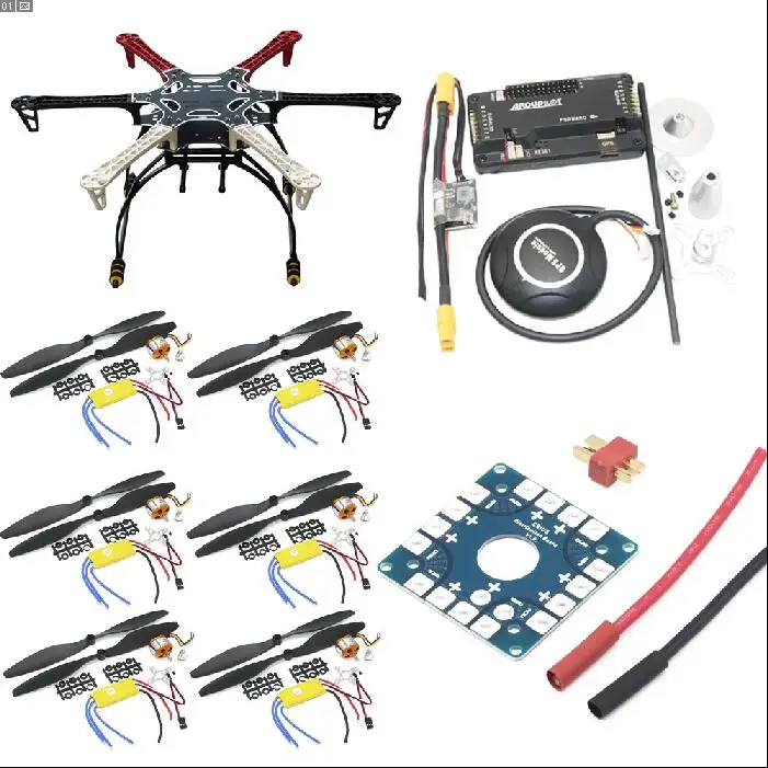 F550 Hexacopter Рамка с шасси комплект w/APM2.8 управление полетом/7 м gps/A2212 1000KV 30A ESC/Flysky TX для радиоуправляемого дрона - Цвет: No I6 and IA6B