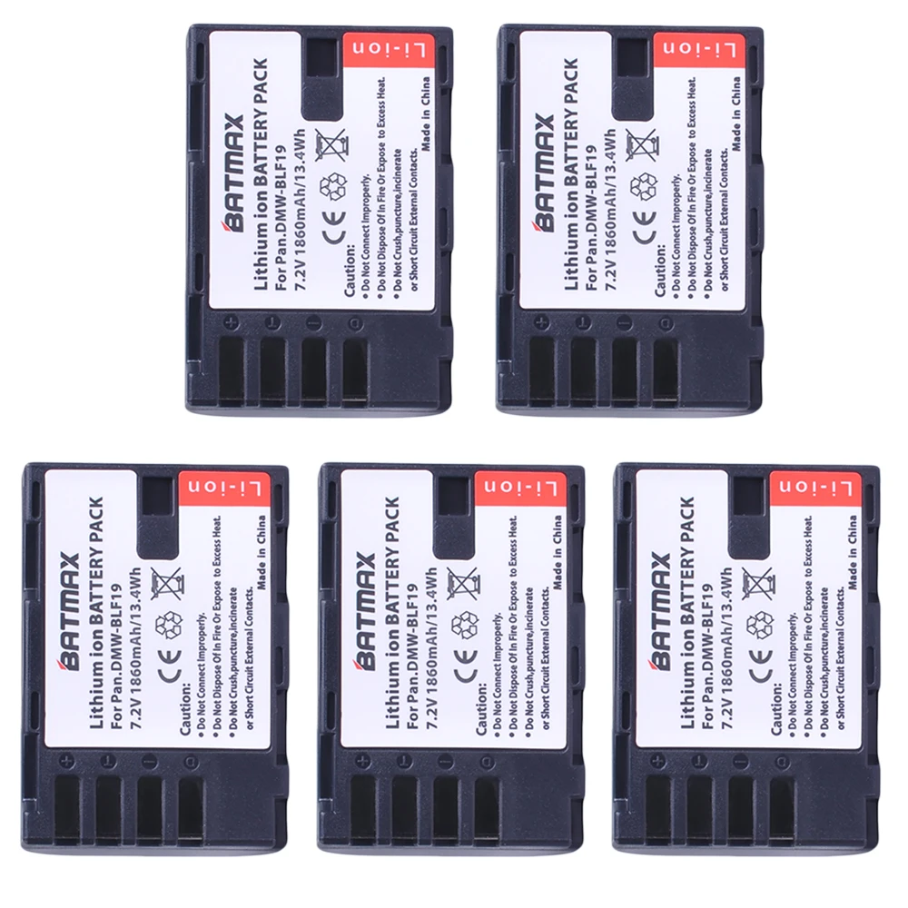 2 шт. 1860 мАч DMW-BLF19, DMW-BLF19e, DMW-BLF19PP батарея для Panasonic Lumix DC-GH5, DMC-GH3, DMC-GH3K, GH4, GH4K цифровой камеры