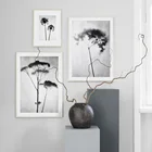 Черно-белый Одуванчик сушеные цветы скандинавские винтажные плакаты и принты Настенная картина на холсте Декор картины для гостиной