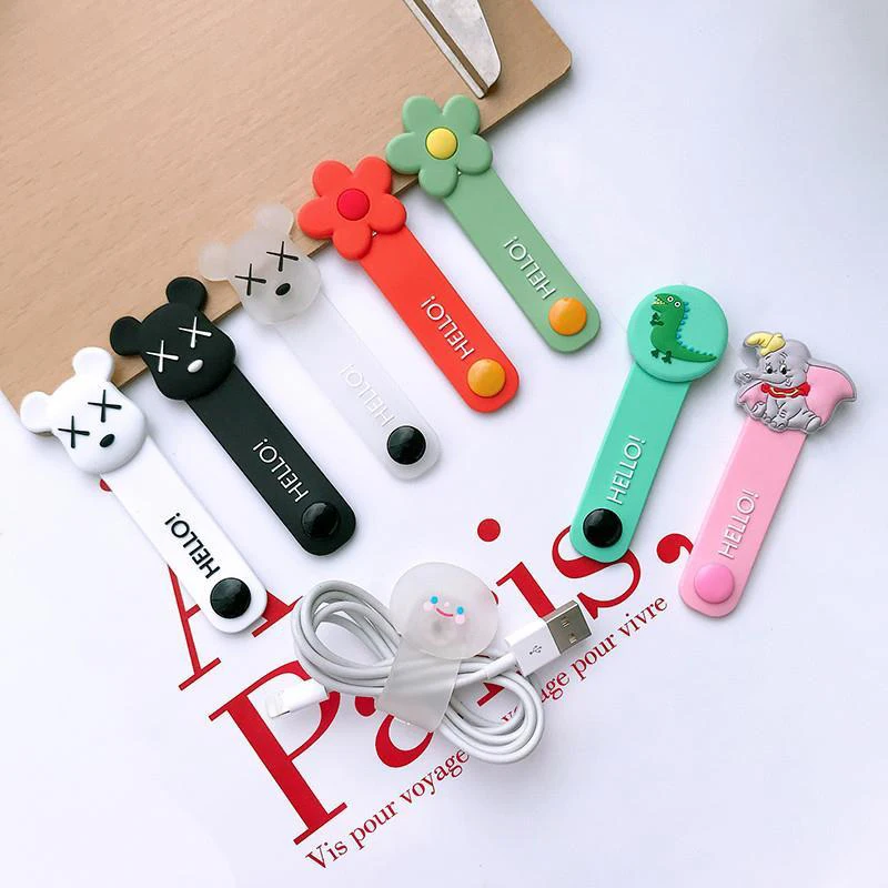 Милые завязки для наушников и кабелей устройство намотки шнурков органайзер